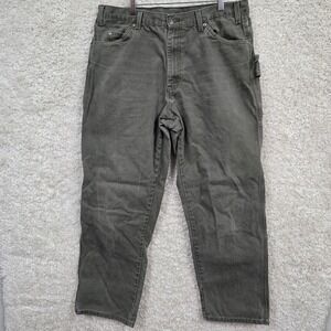 Dickies Carpenter Pants Mens 36x32 (fits 34x30.5) Green Duck Canvas Utility